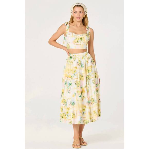 ASTR Dresses & Skirts - NEW ASTR kaleigh top and midi skirt set in yellow